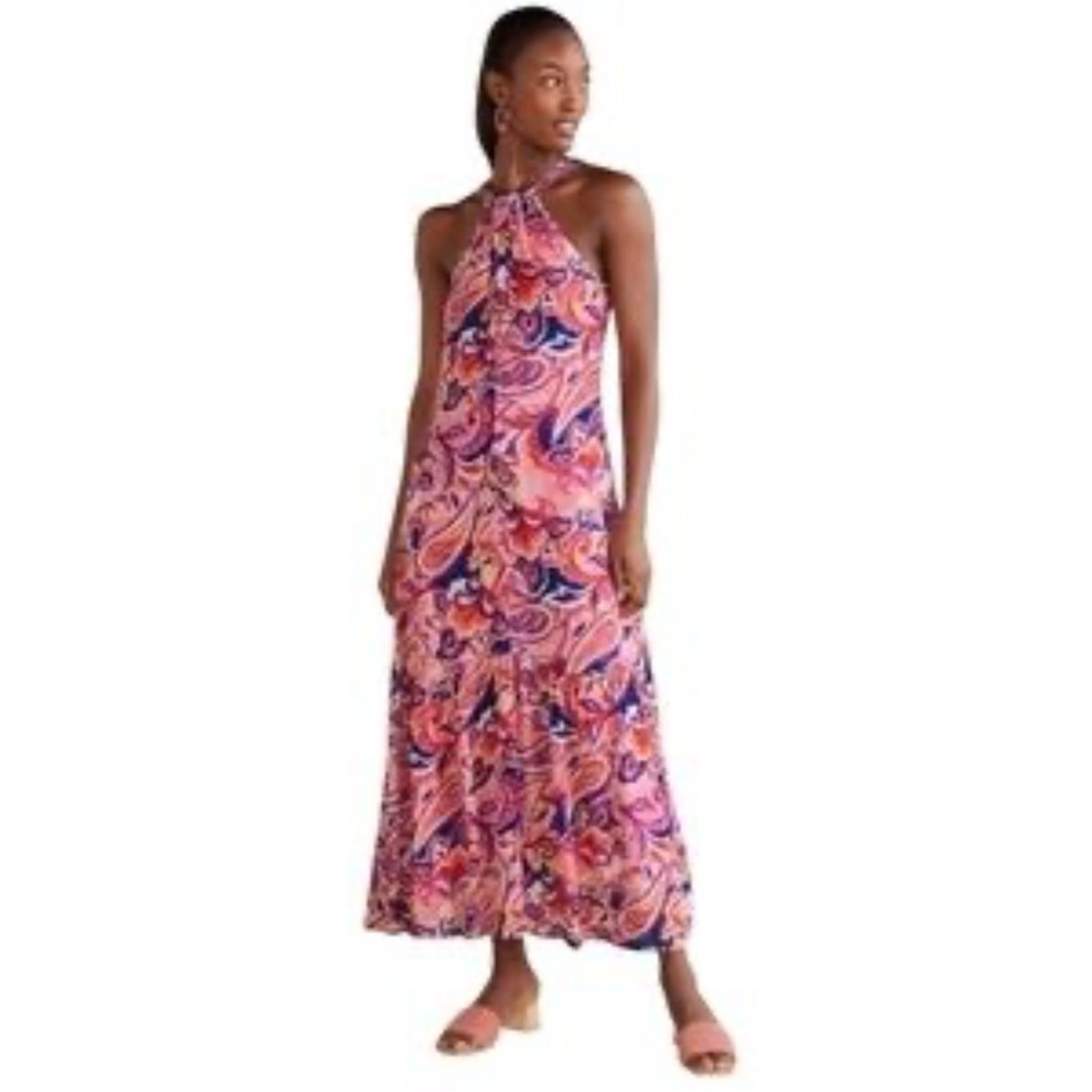 Soft Surroundings Women's Red Tropical Maxi Dress